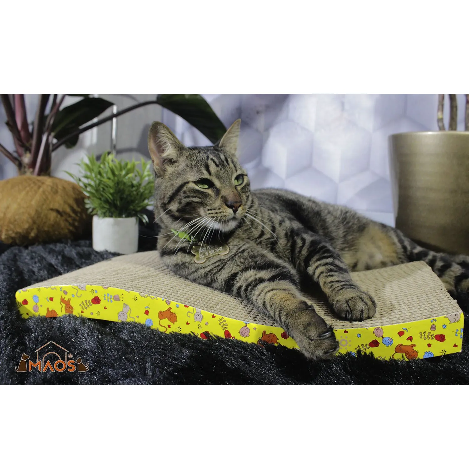 Rascador Para Gatos Cartón 59x10x19cm Mediano Café 3