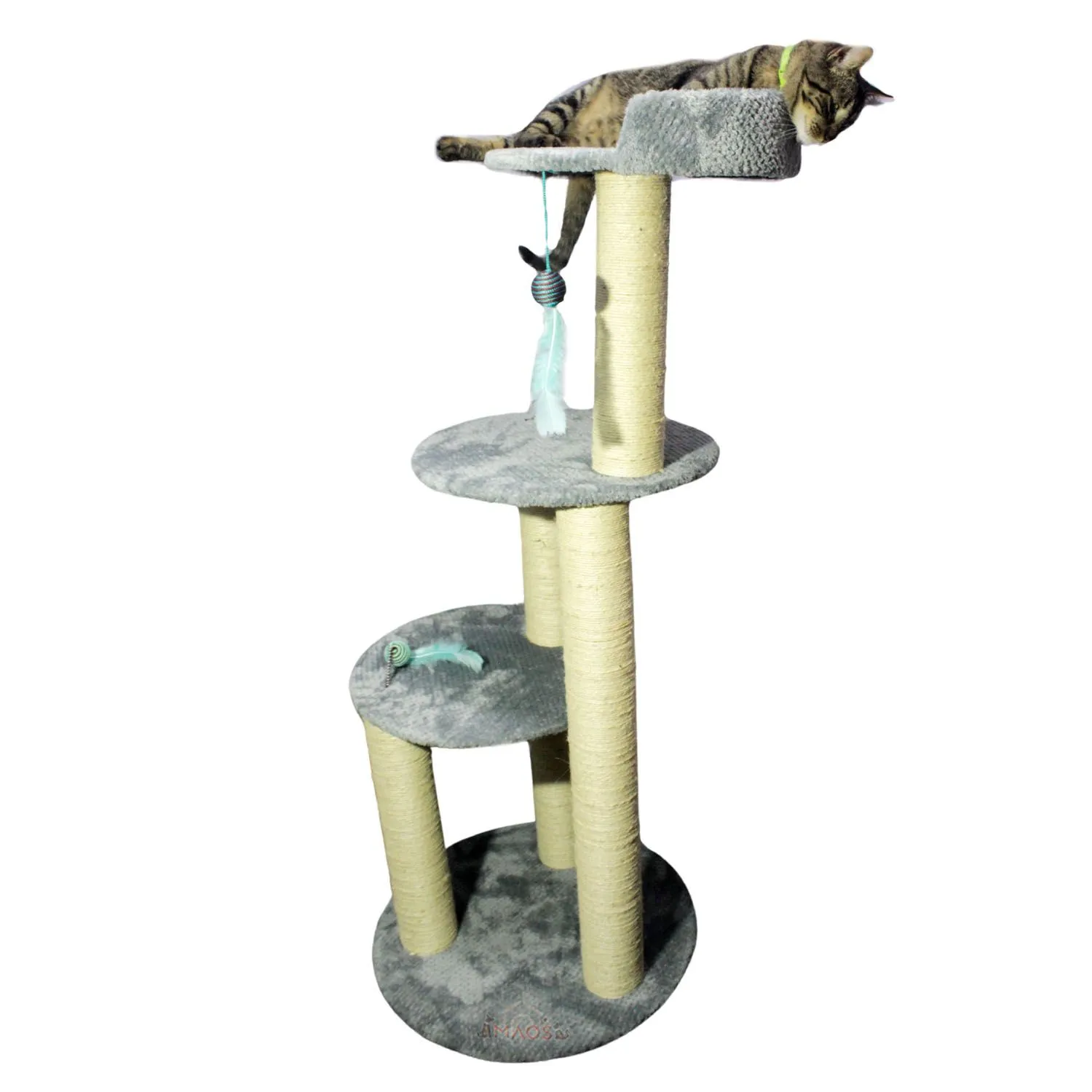 Gimnasio Rascador para Gatos Mediano Gris 45x45x126 cm