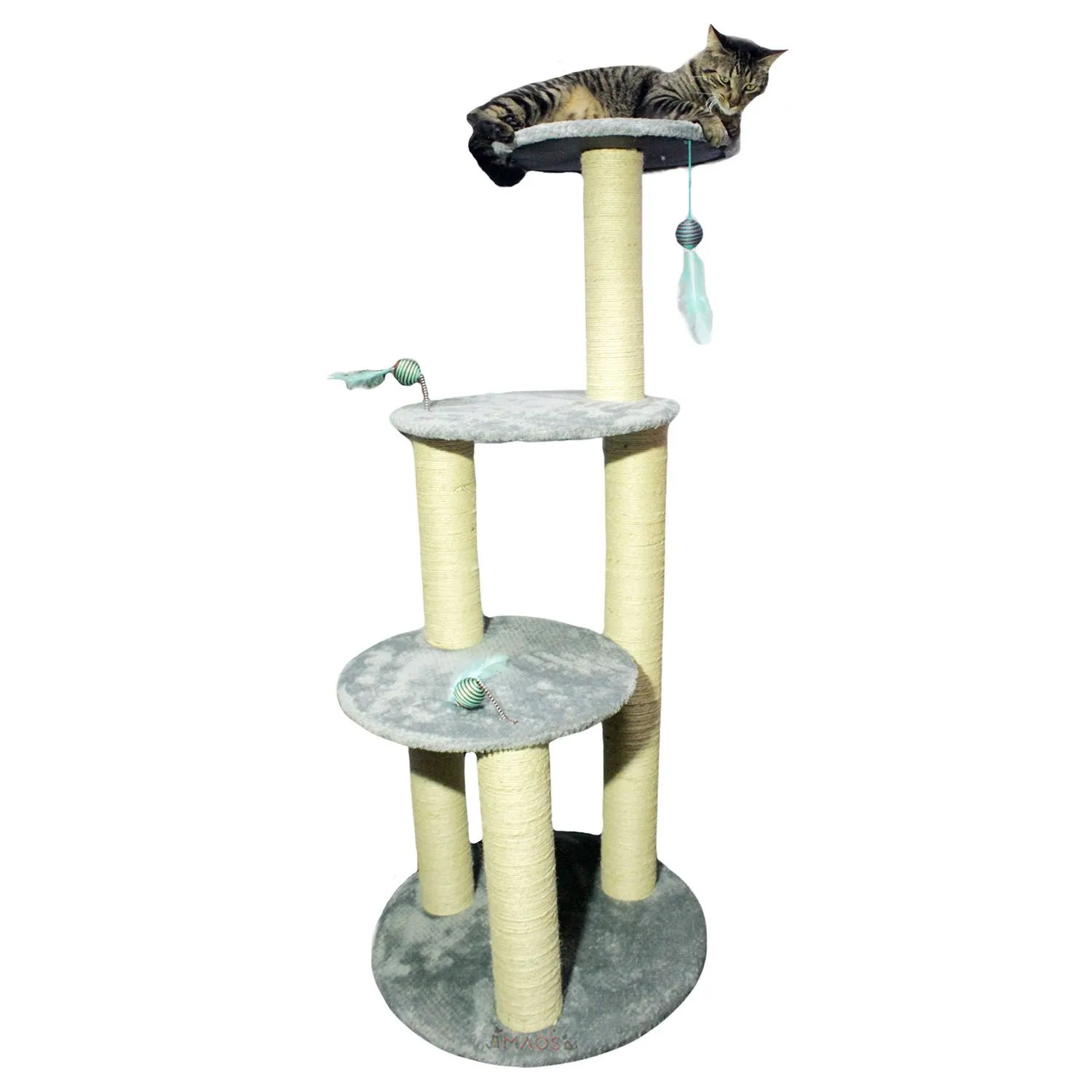 Gimnasio Rascador para Gatos Mediano Gris 45x45x126 cm