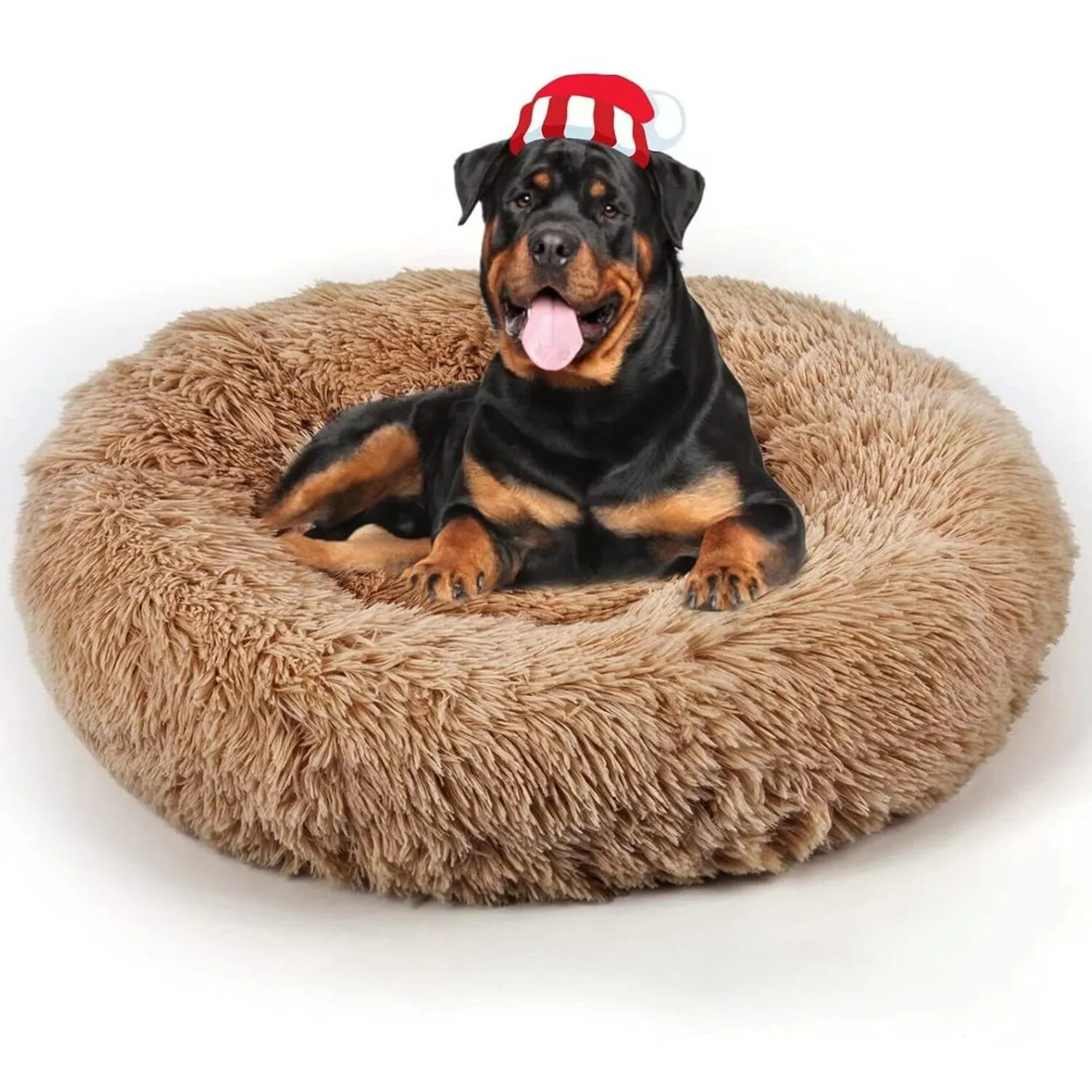 Cama Dona Para Perro 90x90x30cm Extra Grande Rosado Maos Pets