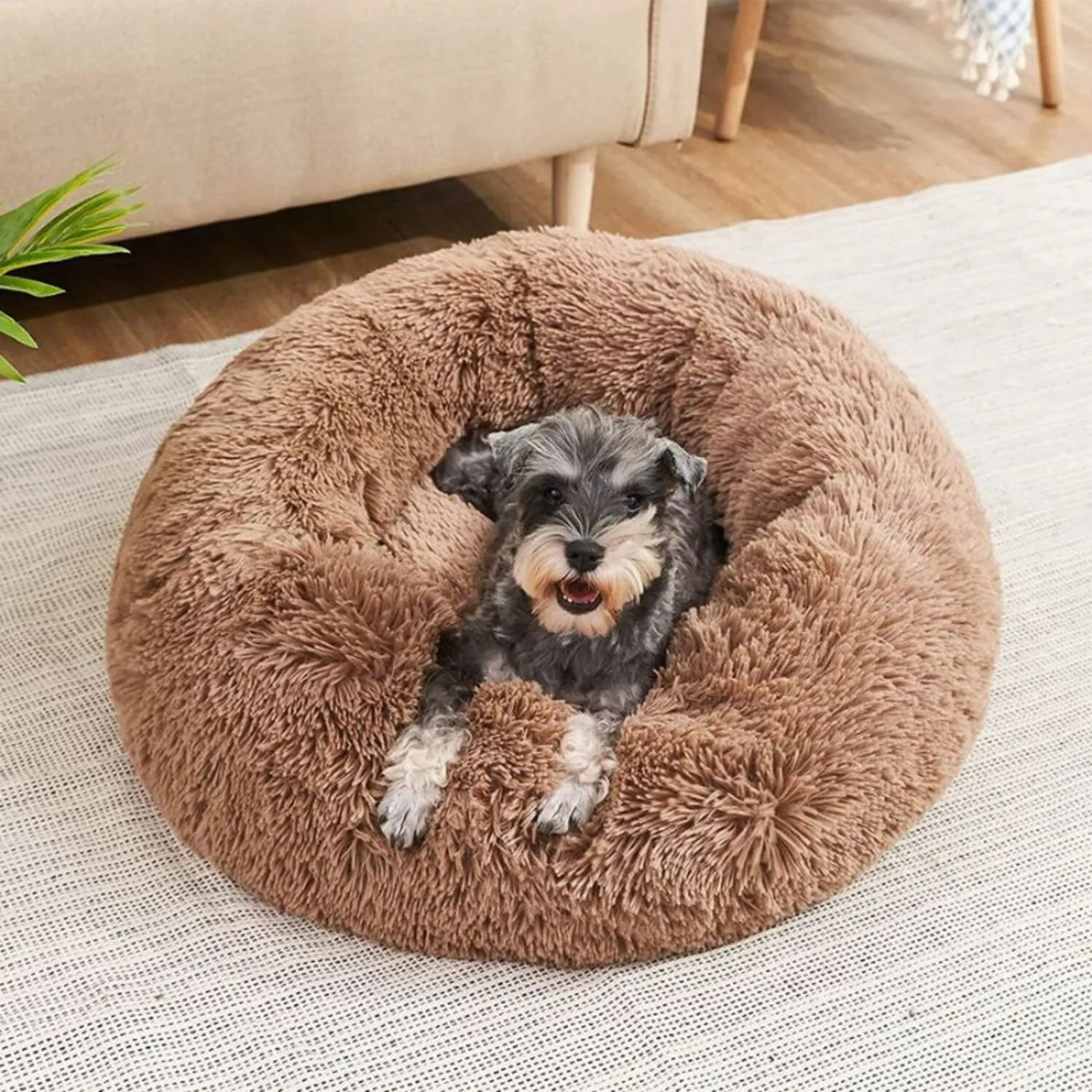 Cama Dona Para Perro 90x90x30cm Extra Grande Rosado Maos Pets