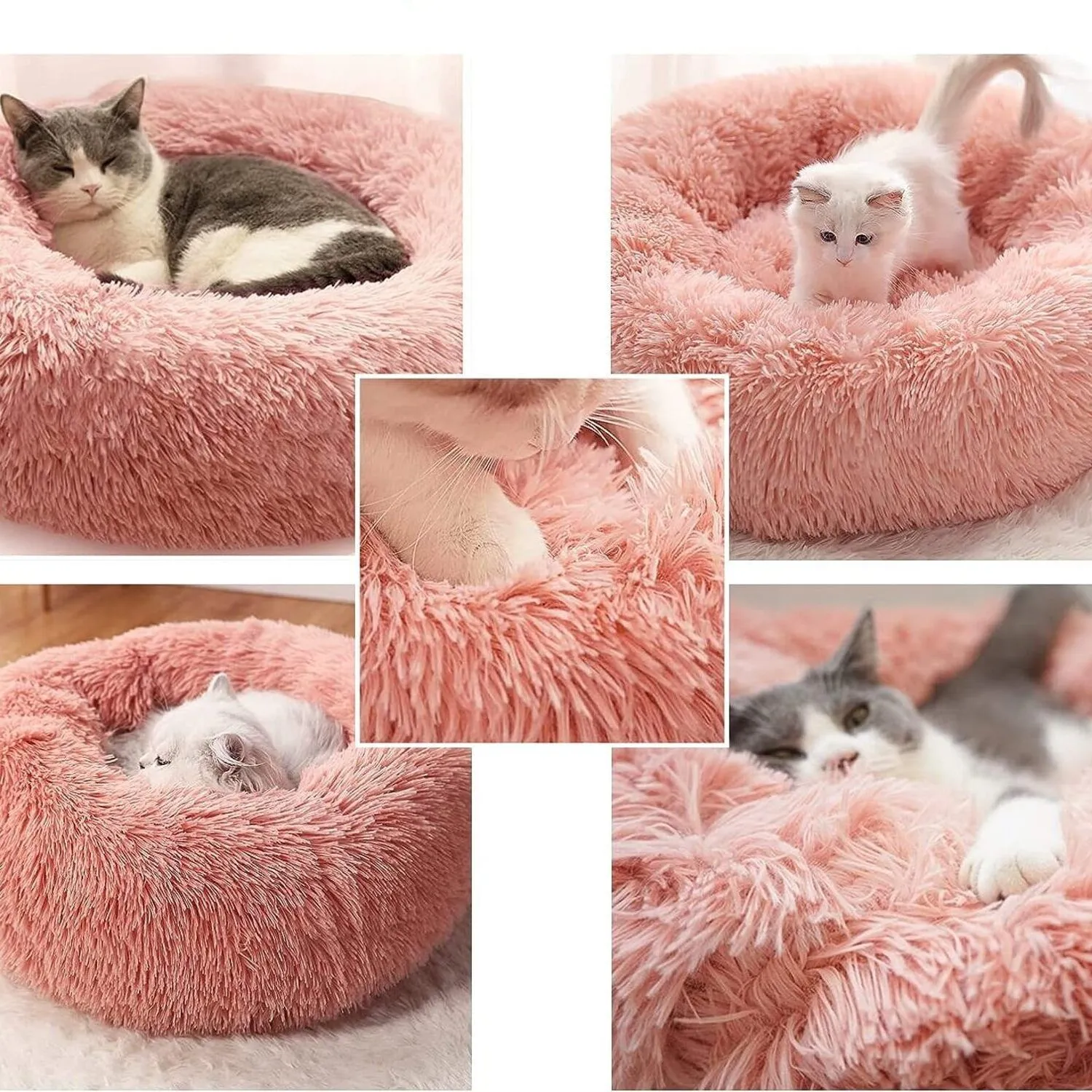 Cama Dona Para Gato 50X50X15Cm Pequeña Rosa Maos Pets 4