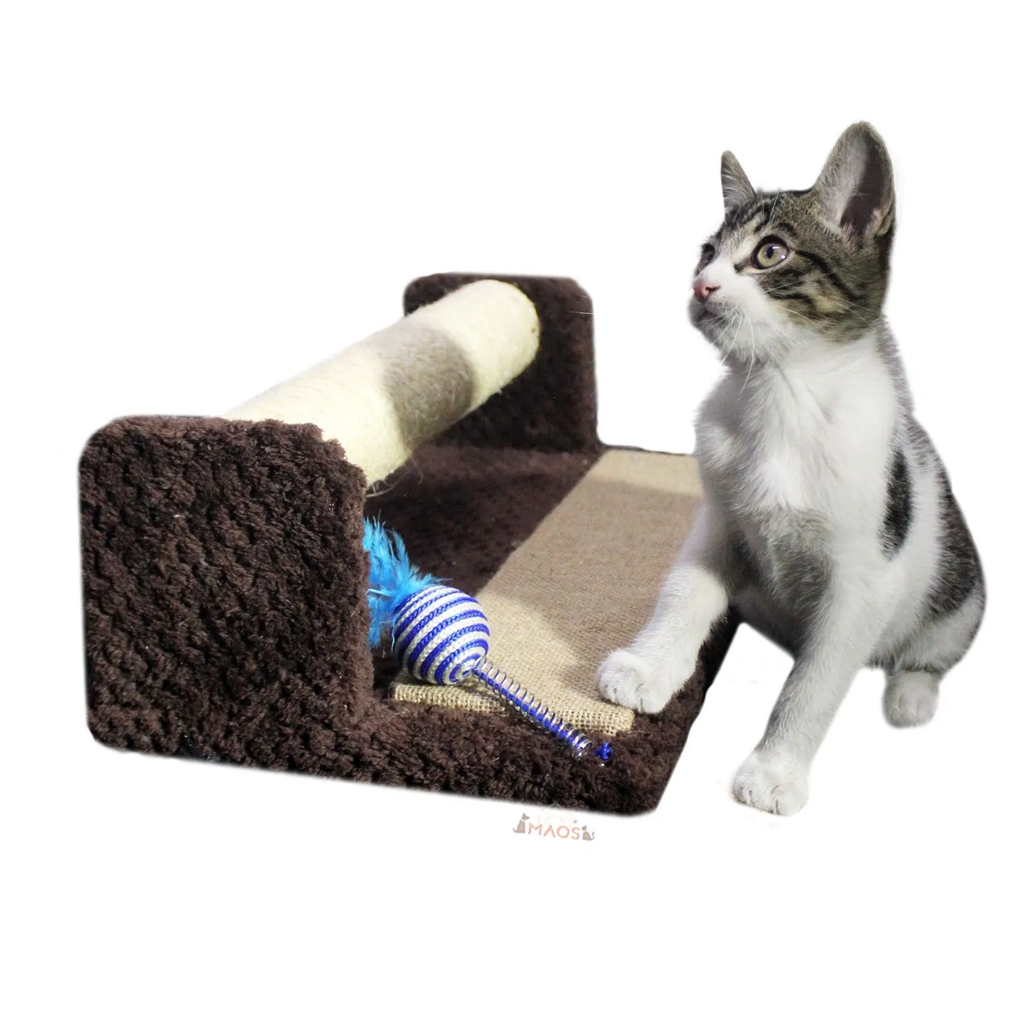 Gimnasio Rascador Para Gatos 42x25x17cm Mediano Café