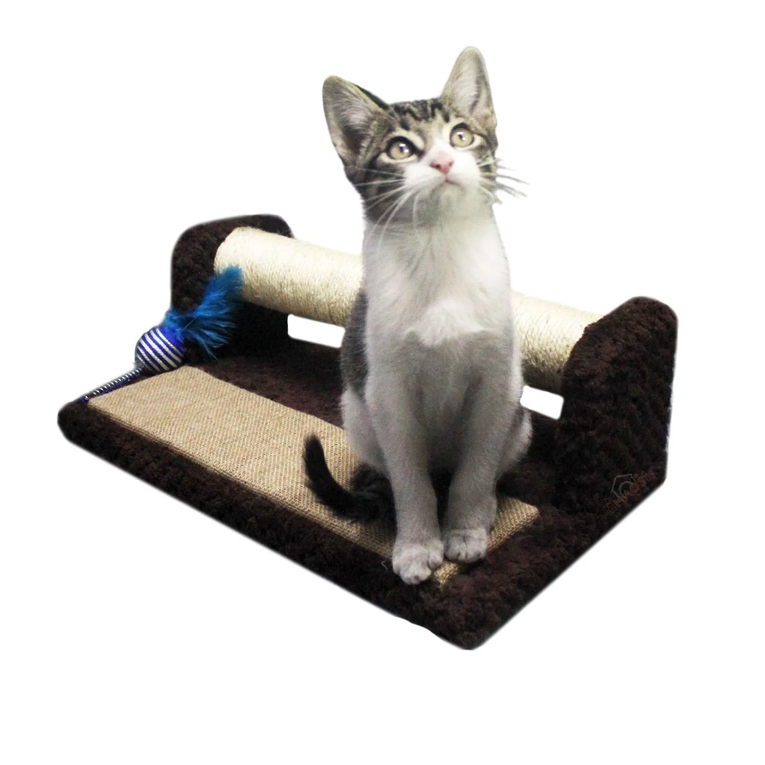 Gimnasio Rascador Para Gatos 42x25x17cm Mediano Café 3