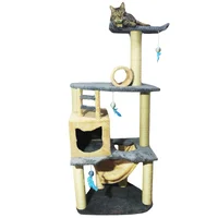 Gimnasio Rascador Para Gatos 70X50X160Cm Mediano Gris