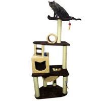 Gimnasio Rascador Para Gatos 70X50X160Cm Mediano Café