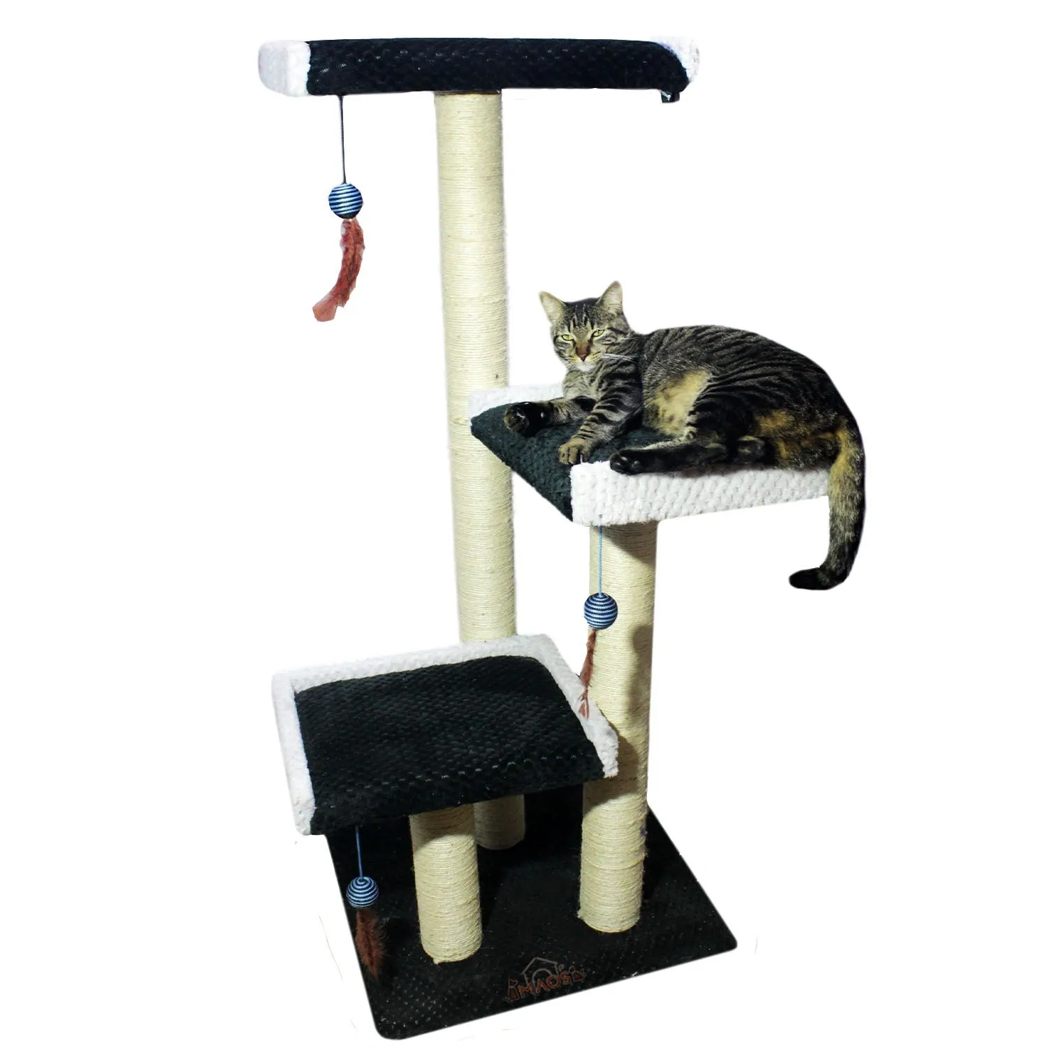 Gimnasio Rascador Para Gatos 55X55X130Cm Mediano Negro