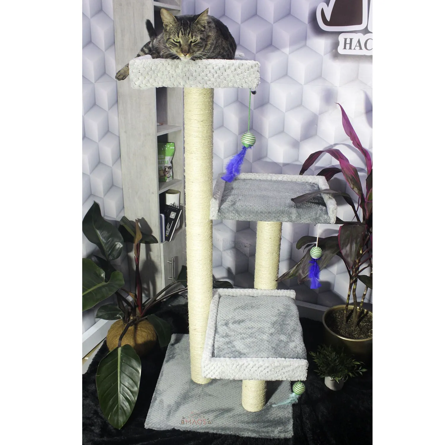 Gimnasio Rascador Para Gatos 55X55X130Cm Mediano 4