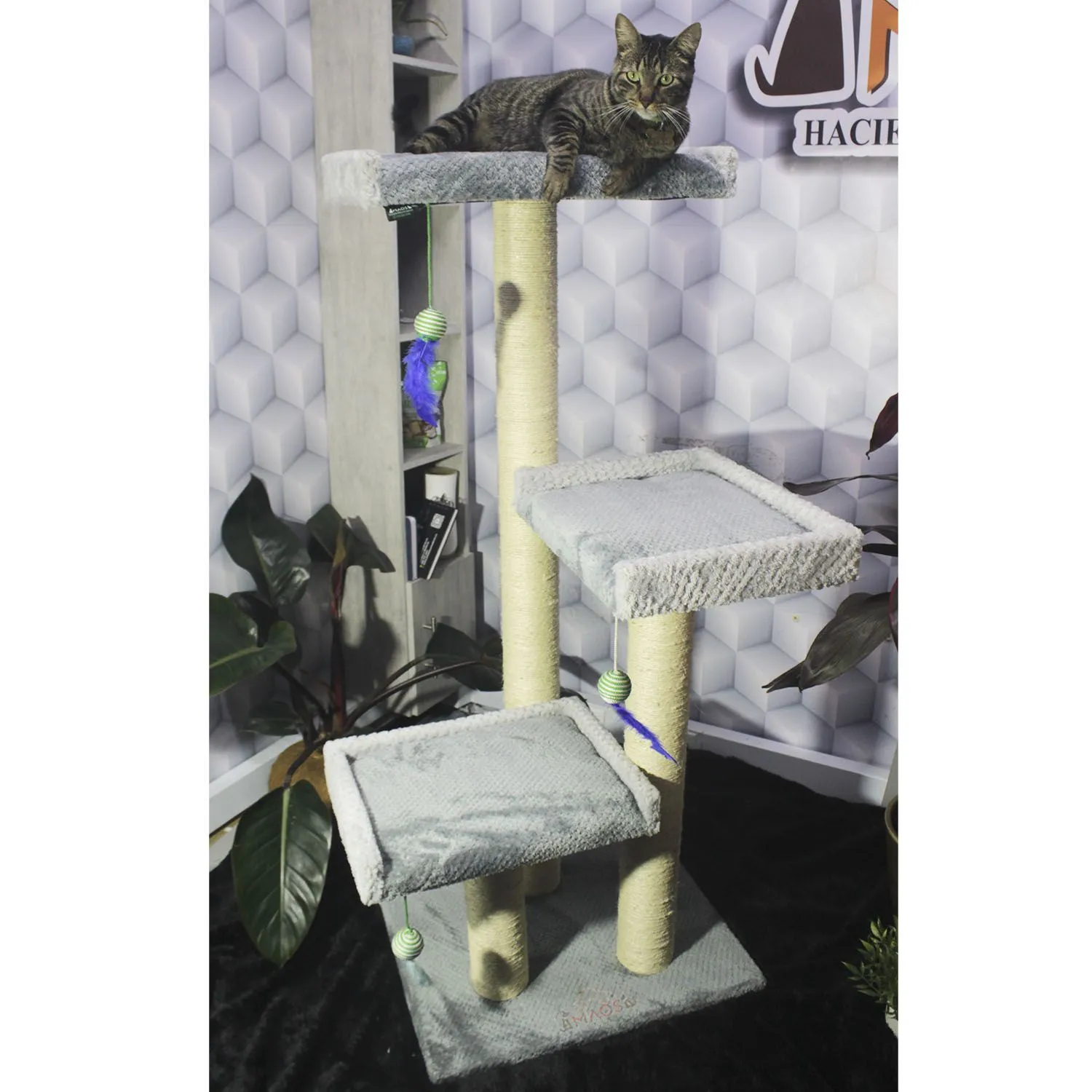 Gimnasio Rascador Para Gatos 55X55X130Cm Mediano 5