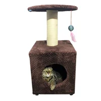 Gimnasio Rascador Para Gatos 38x32x70cm Mediano Café