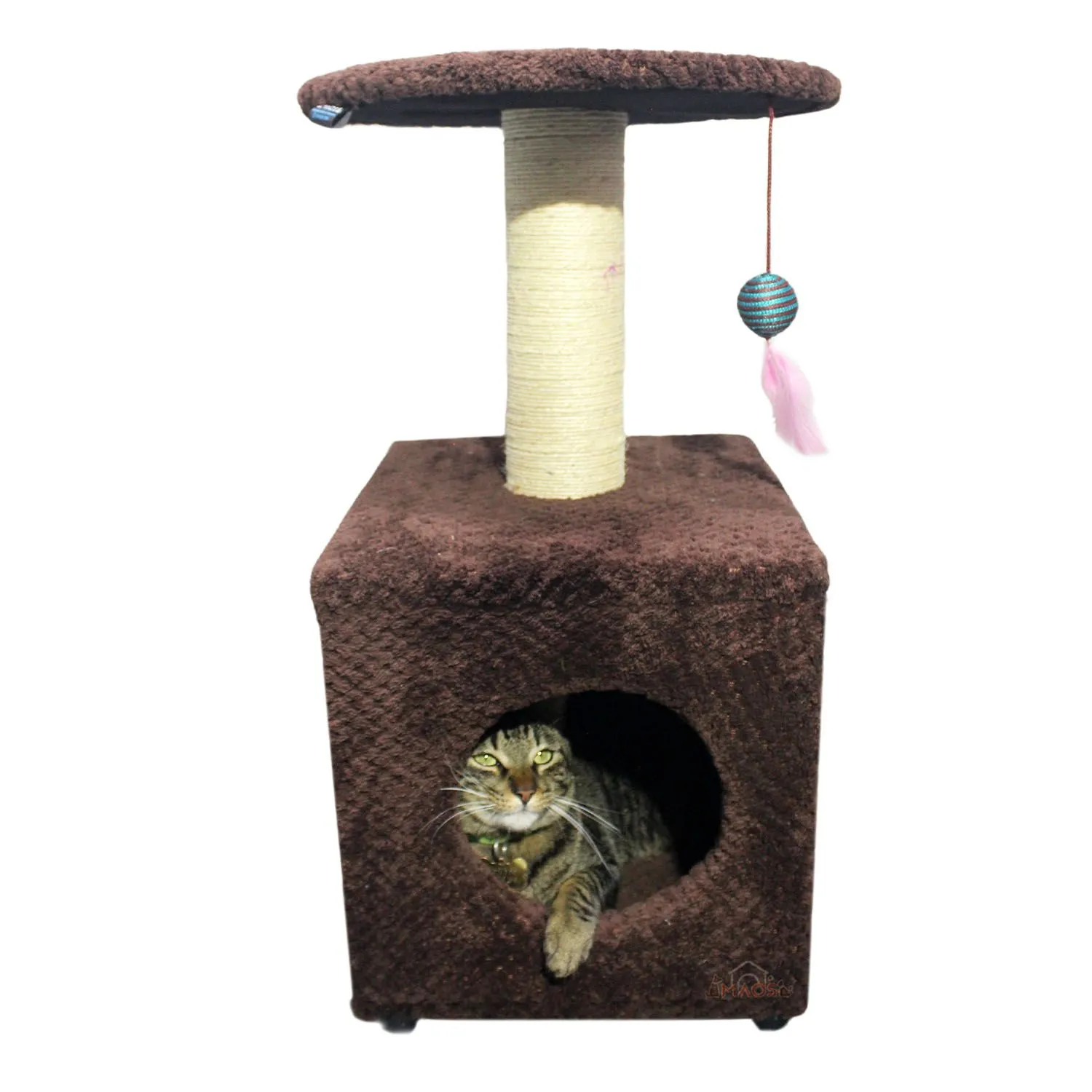 Gimnasio Rascador Para Gatos 38x32x70cm Mediano Café