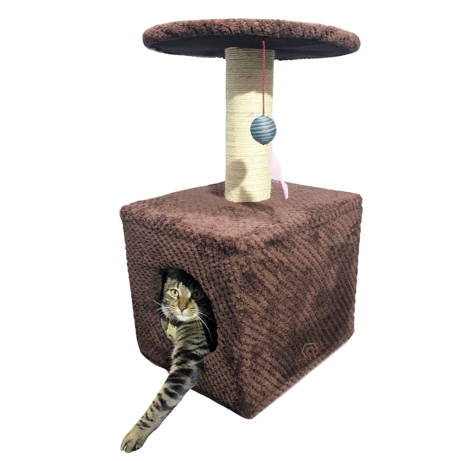 Gimnasio Rascador Para Gatos 38x32x70cm Mediano Café