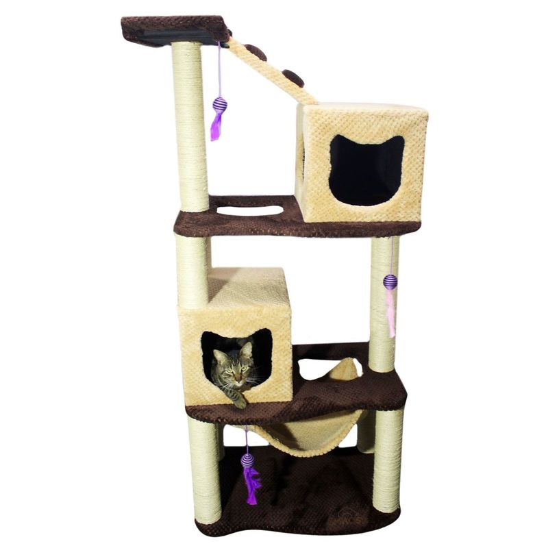 GimnasioRascador Para Gatos 70x50x160cm Mediano Café MAOS PETS