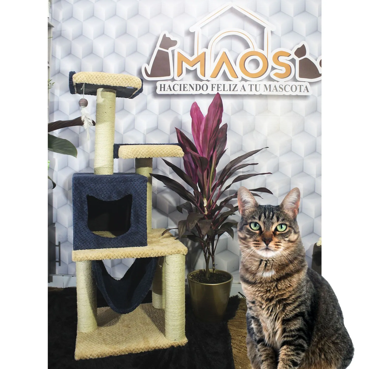 Gimnasio Rascador Para Gatos 50X45X135Cm Mediano Beige