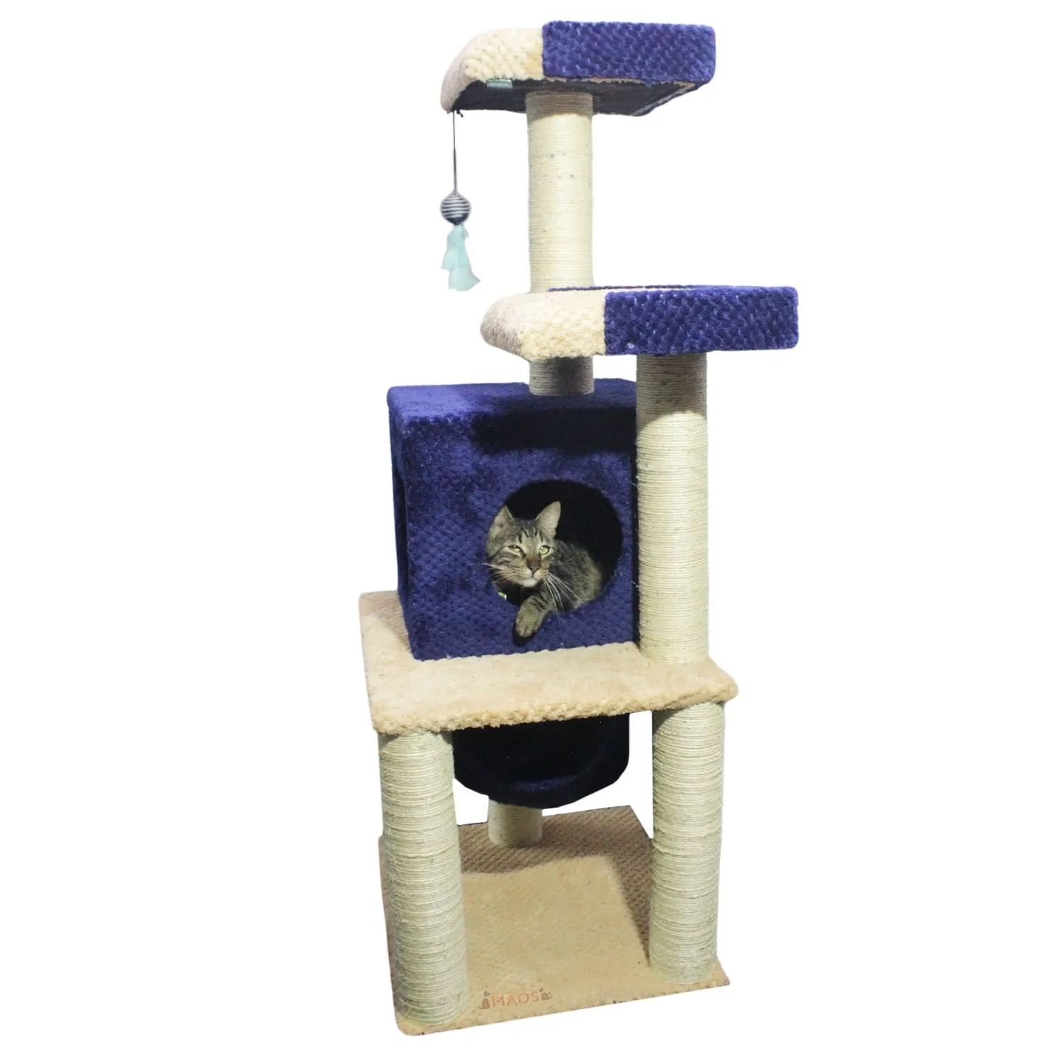 Gimnasio Rascador Para Gatos 50X45X135Cm Mediano Beige 4