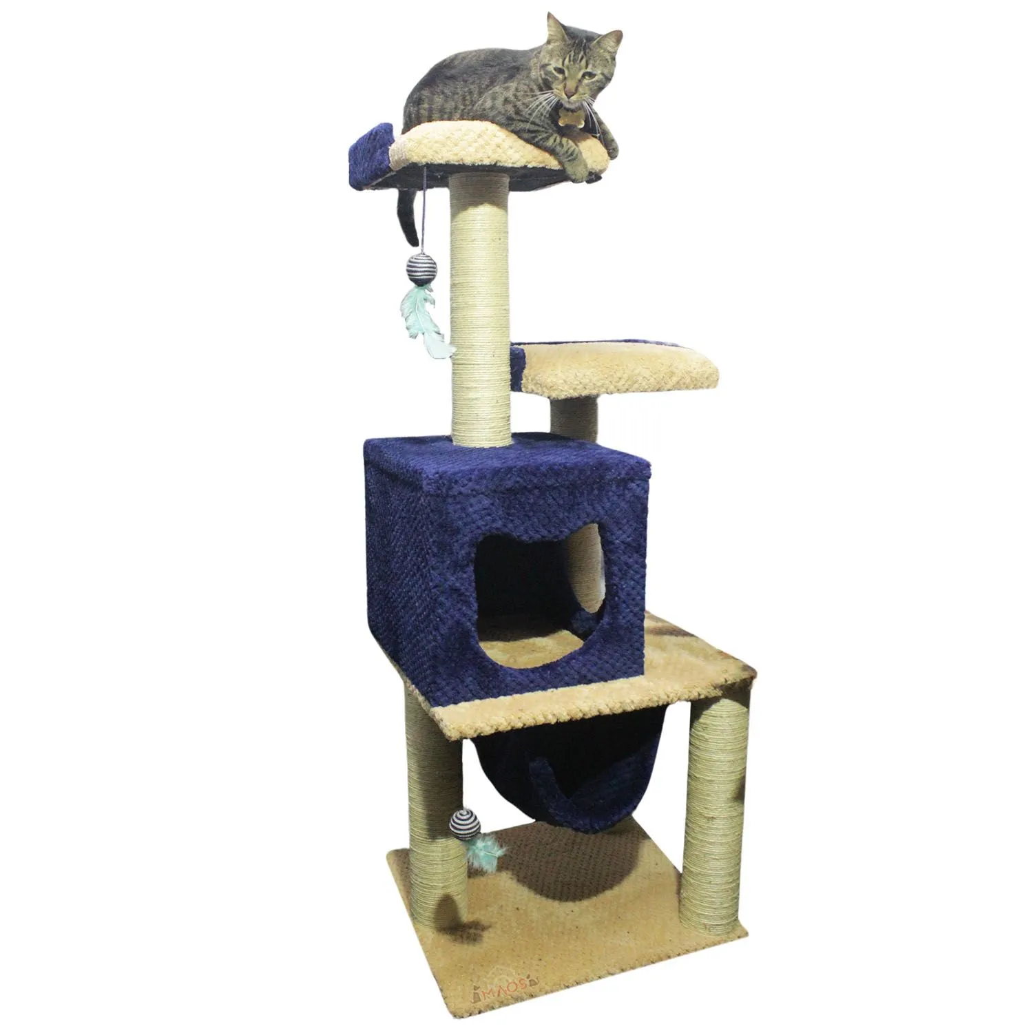 Gimnasio Rascador Para Gatos 50X45X135Cm Mediano Beige 5