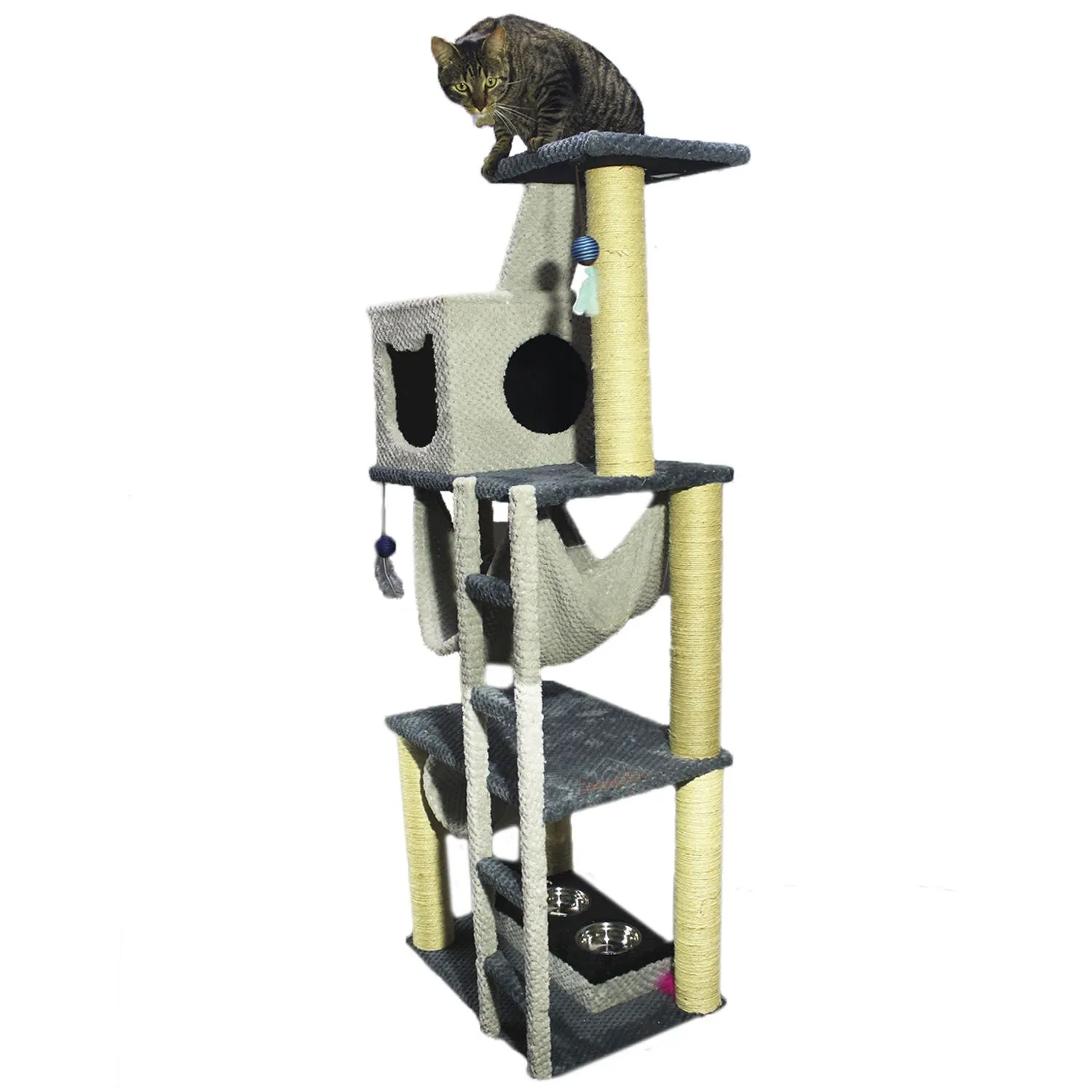 Gimnasio Rascador Para Gatos 60X40X160Cm Mediano