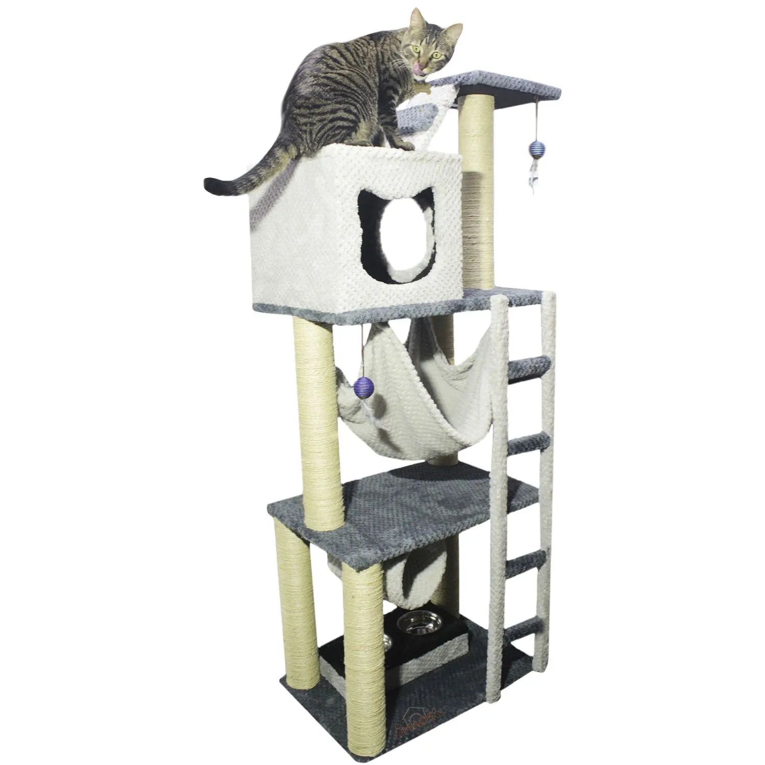Gimnasio Rascador Para Gatos 60X40X160Cm Mediano 3