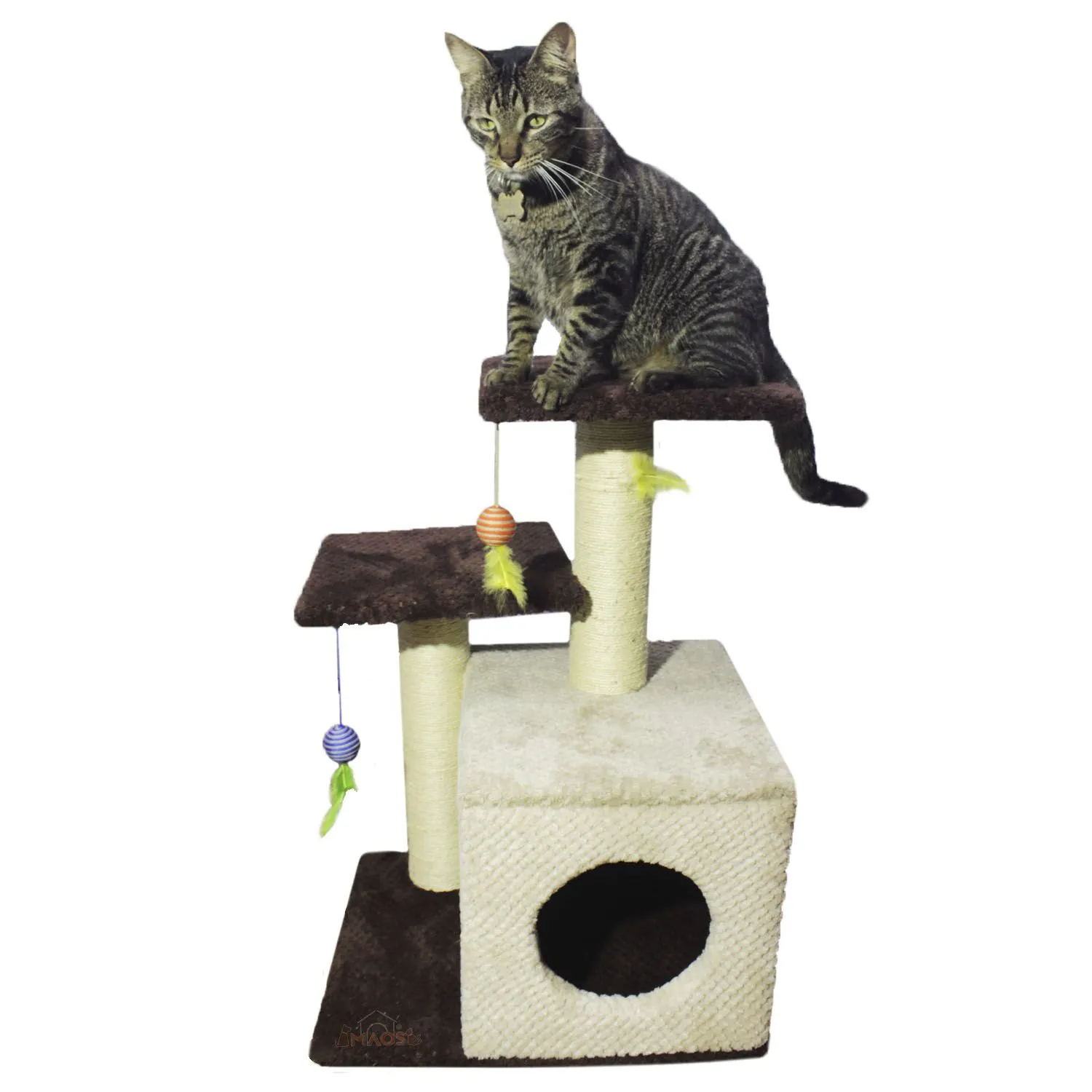 Gimnasio Rascador Para Gatos 48x38x70cm Mediano Café