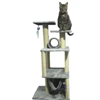 Gimnasio Rascador Para Gatos 60x40x130cm Mediano Gris