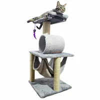 Gimnasio Rascador Para Gatos Mediano Gris 40X40X90Cm