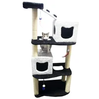 Gimnasio Rascador Para Gatos 70x50x160cm Mediano Negro