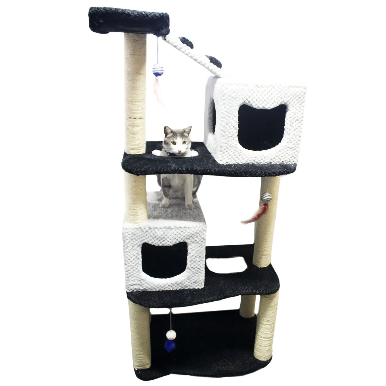 Gimnasio Rascador Para Gatos 70x50x160cm Mediano Negro