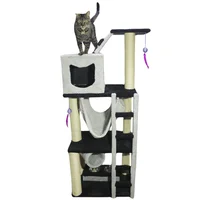 Gimnasio Rascador Para Gatos 60x40x160cm Mediano Negro