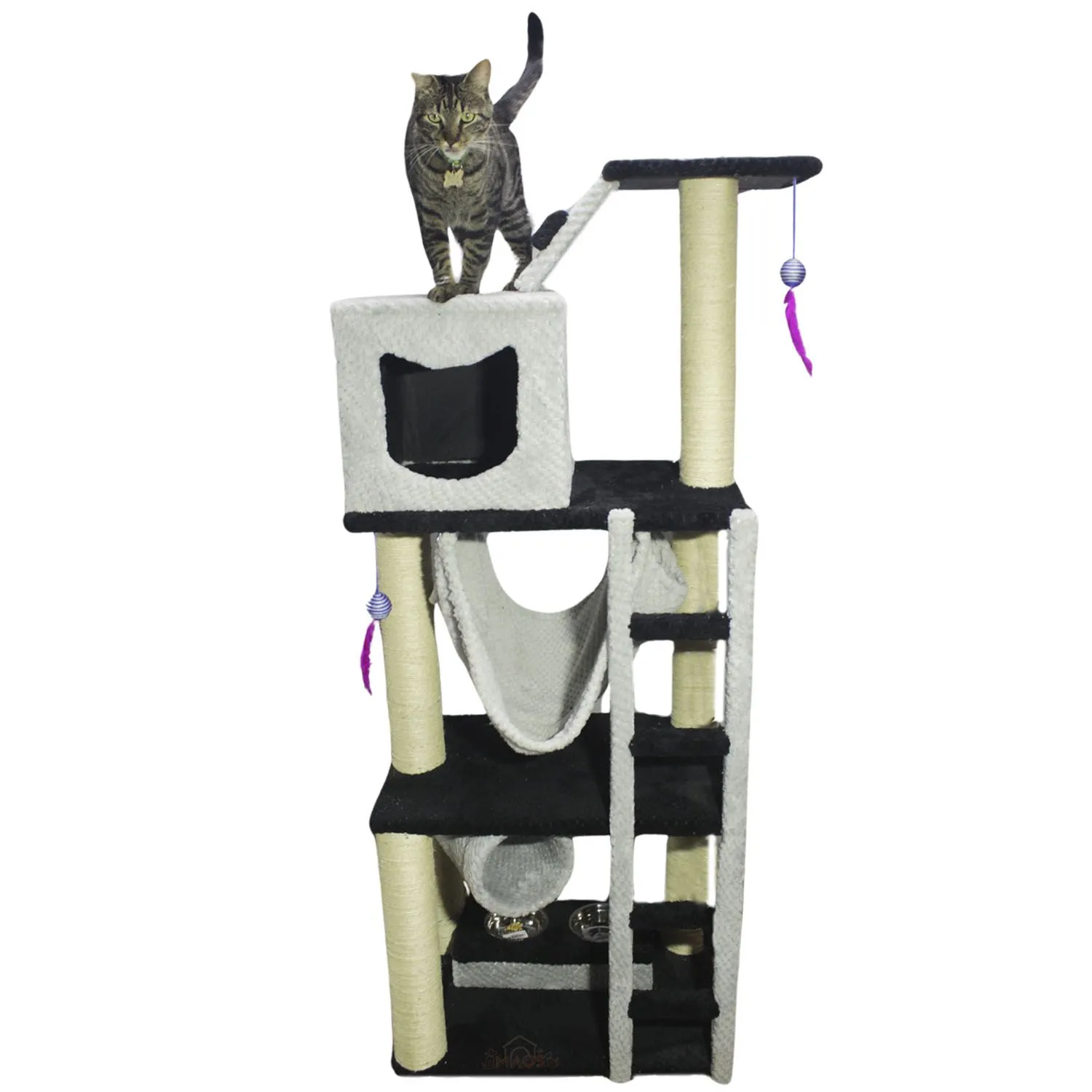 Gimnasio Rascador Para Gatos 60x40x160cm Mediano Negro