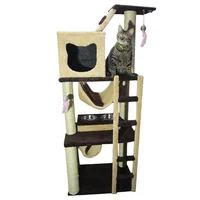 Gimnasio Rascador Para Gatos Mediano Café 60x40x160cm