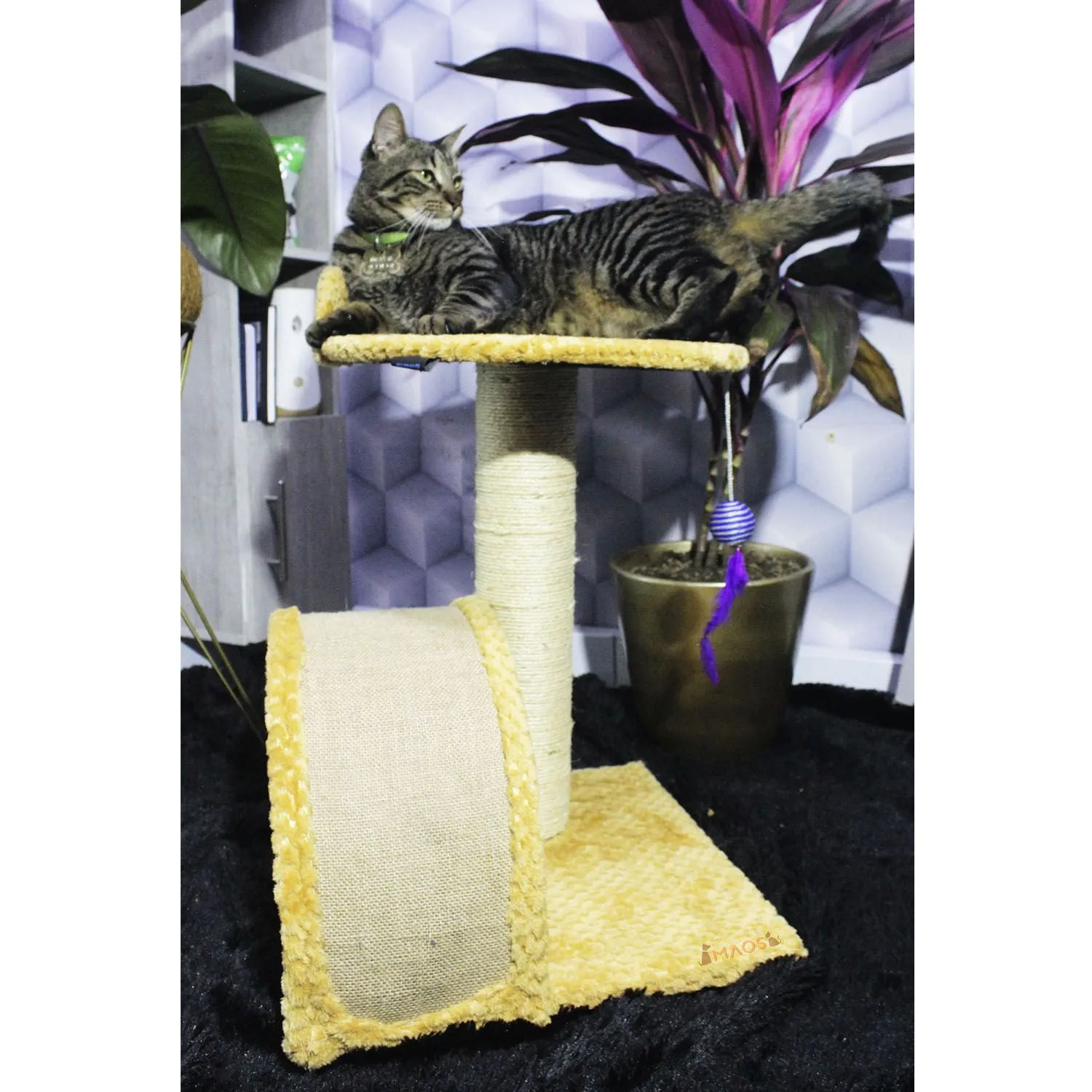 Gimnasio Rascador Para Gatos 40X40X60Cm Mediano Beige 3