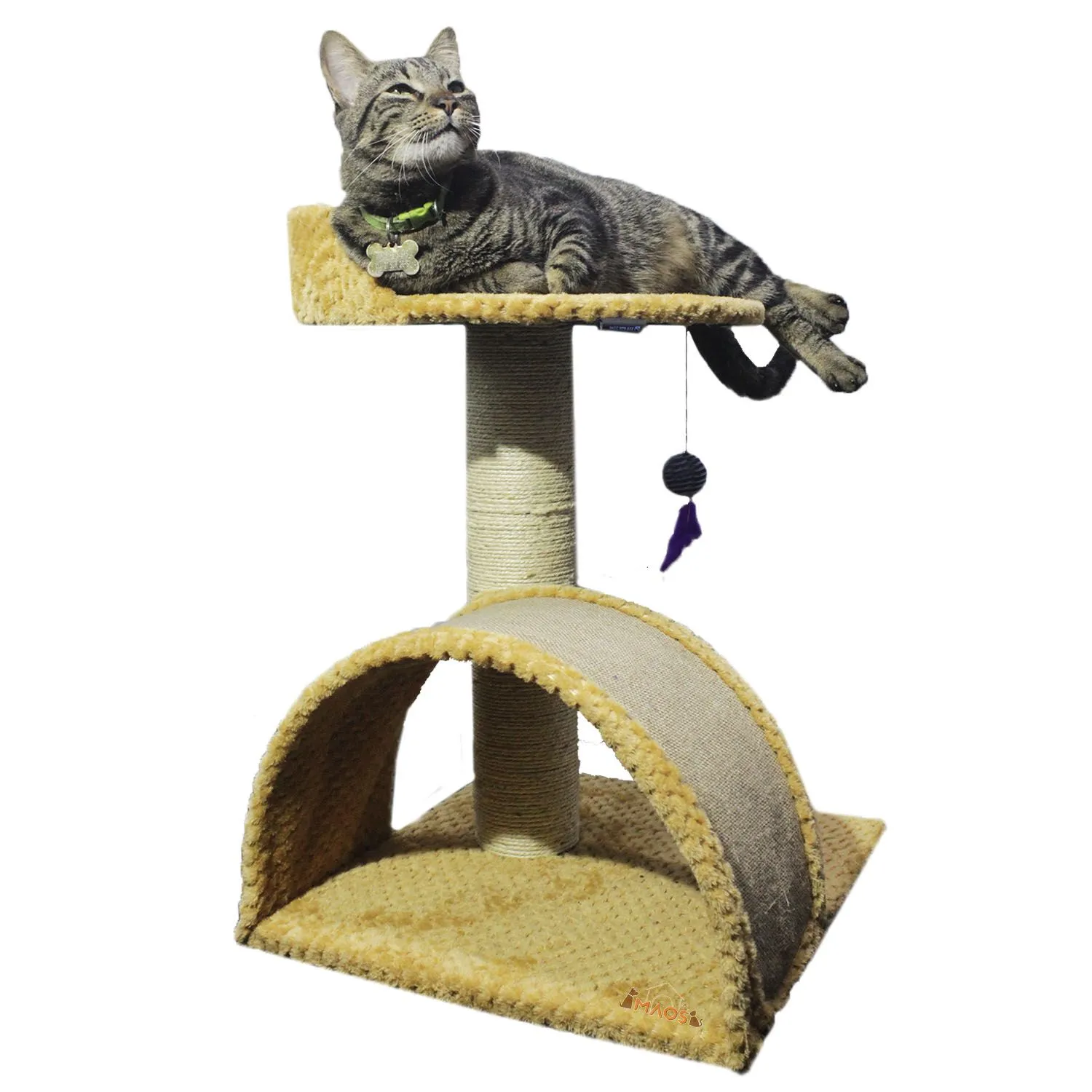 Gimnasio Rascador Para Gatos 40X40X60Cm Mediano Beige 5