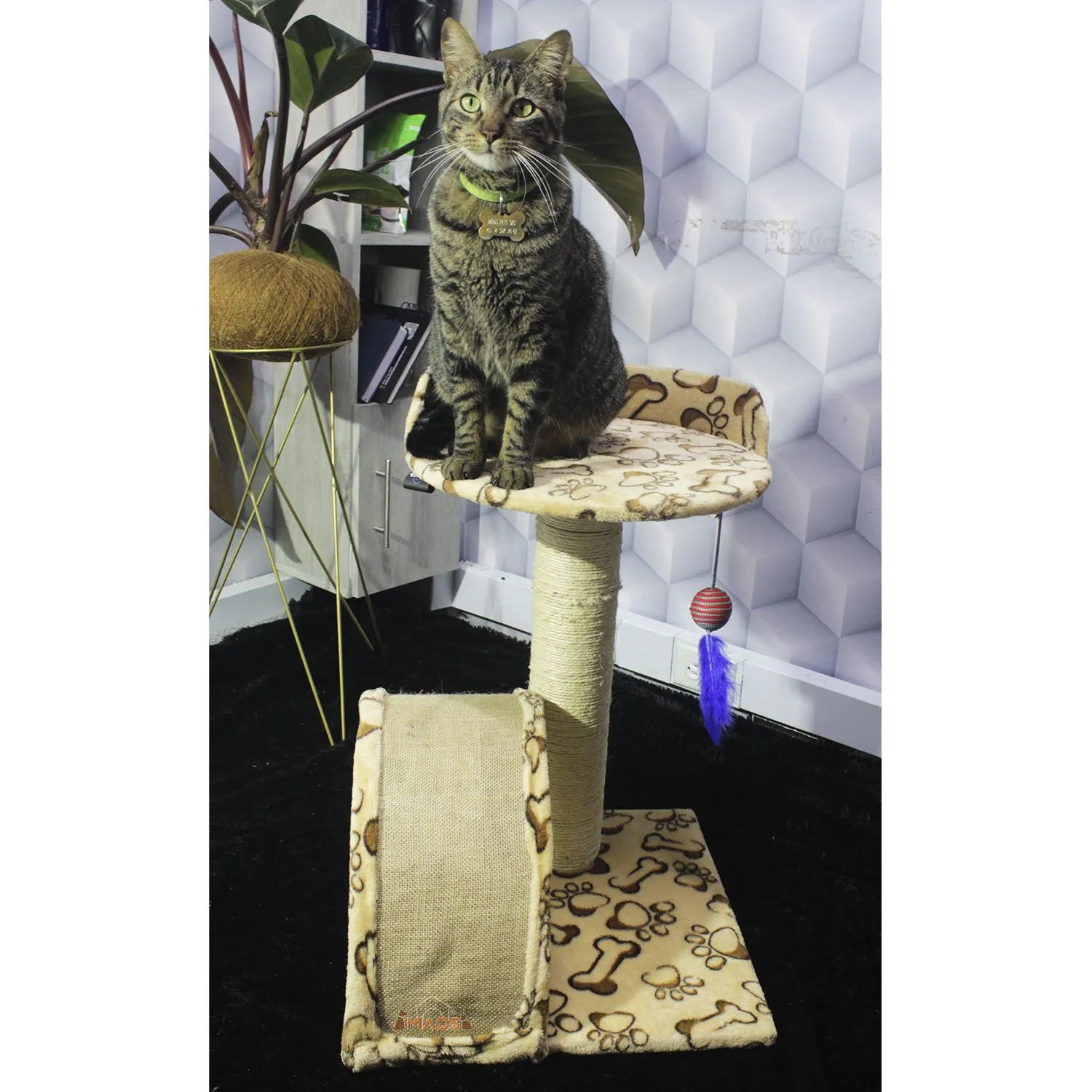 Gimnasio Rascador Para Gatos 40X40X60Cm Mediano Beige