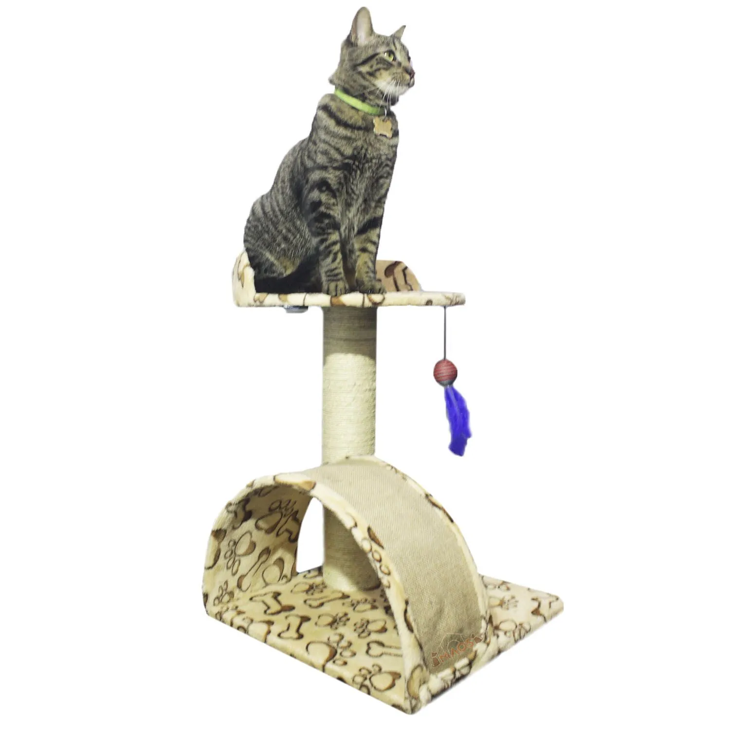 Gimnasio Rascador Para Gatos 40X40X60Cm Mediano Beige 5