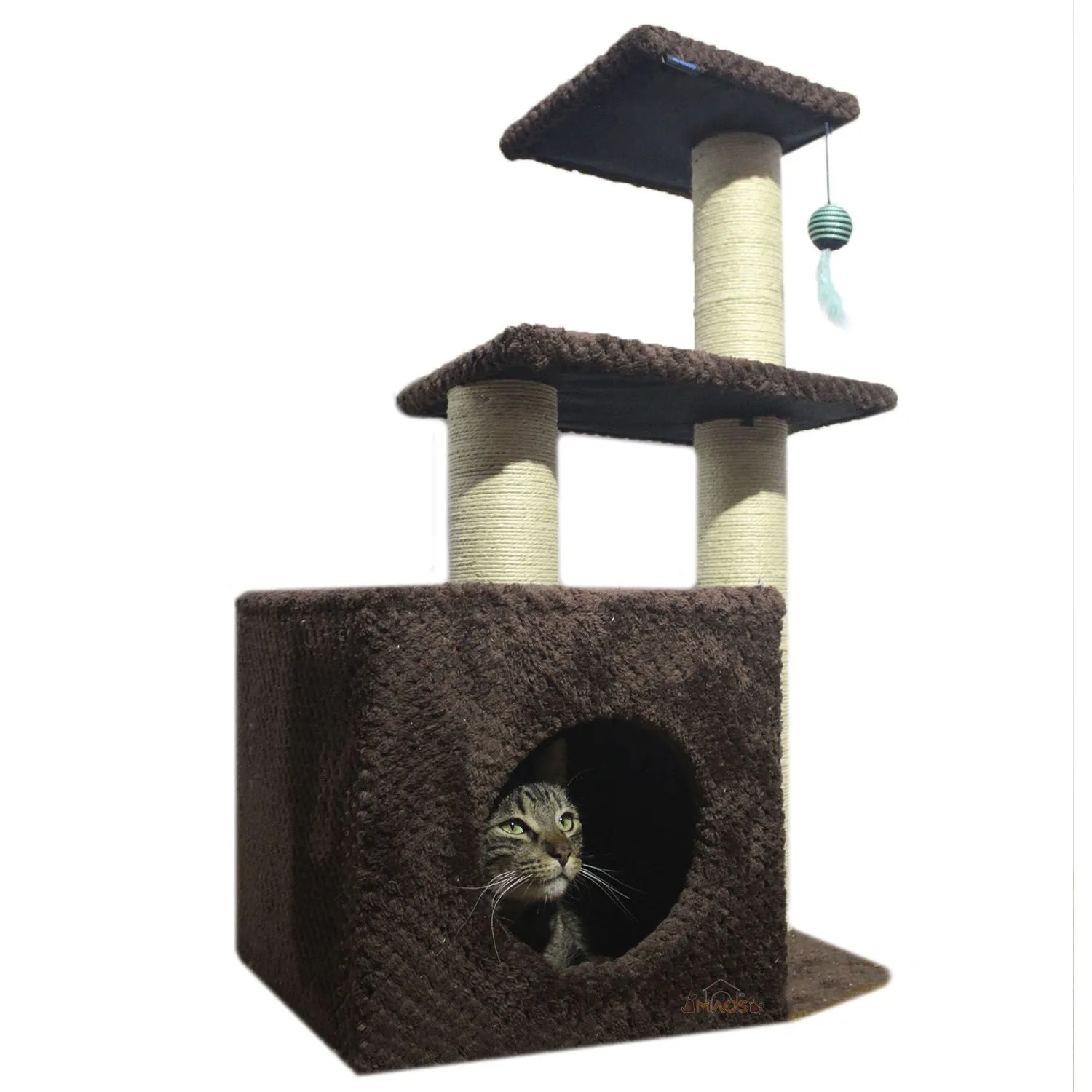 Gimnasio Rascador Para Gatos 48x38x80cm Mediano Café