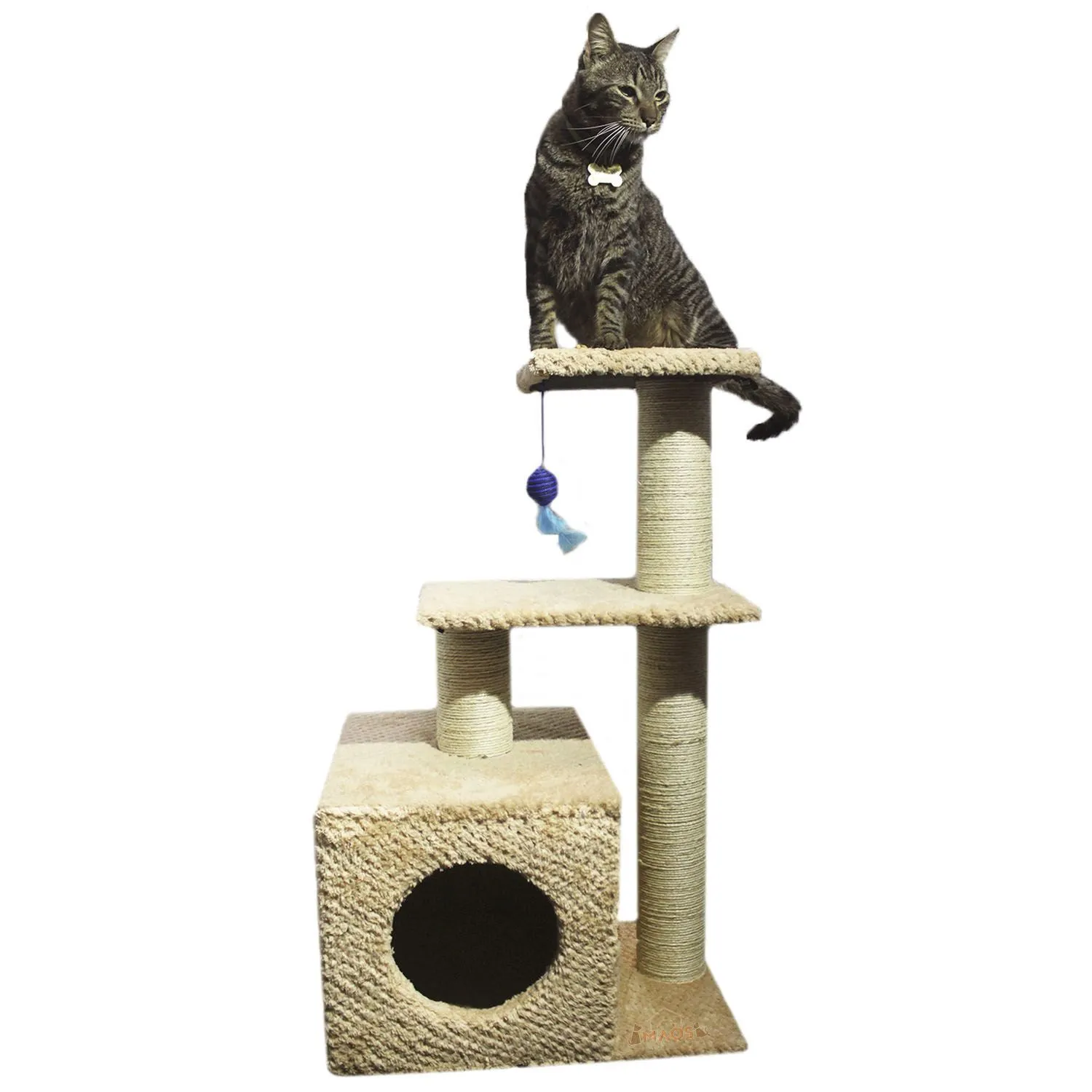 Gimnasio Rascador Para Gatos 48x38x80cm Mediano Beige