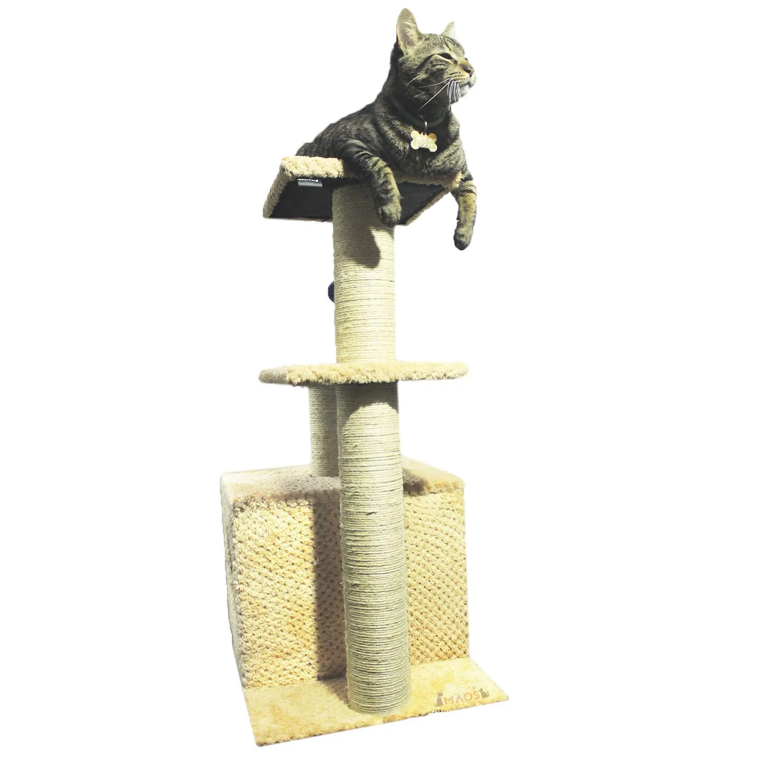 Gimnasio Rascador Para Gatos 48x38x80cm Mediano Beige 5