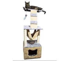 Gimnasio Rascador Para Gatos 40X40X125Cm Mediano Gris