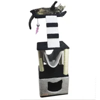 Gimnasio Rascador Para Gatos 40X40X125Cm Mediano Negro