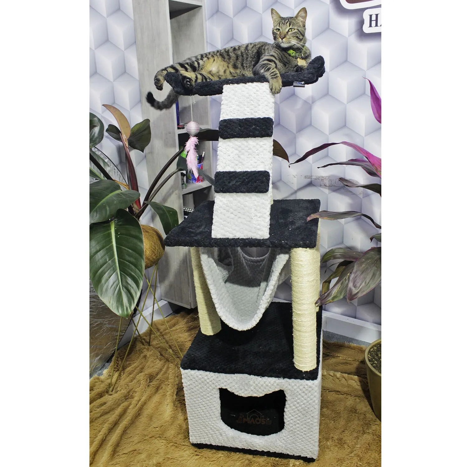 Gimnasio Rascador Para Gatos 40X40X125Cm Mediano Negro