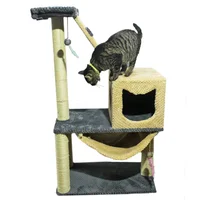 Gimnasio Rascador Para Gatos 70X40X130Cm Mediano Gris