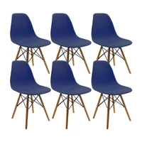 Set x6 Silla Dkr Tipo Eames Azul Ocean