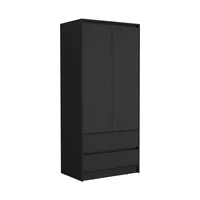 Armario 2 Cajones 2 Puertas Austin 180X80X52 Rta Negro