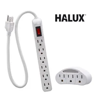 Multitoma De Pared Con Luz Nocturna 3 Salidas Polo A Tierra + Multitoma De 6 Salidas 15 A