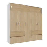 Closet Bari 200x200x50cm Madera natural Blanco