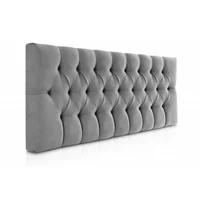 Cabecero Tela Base Cama Doble Rombos Gris