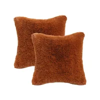 Cojín X2 Decorativo Peludo Café
