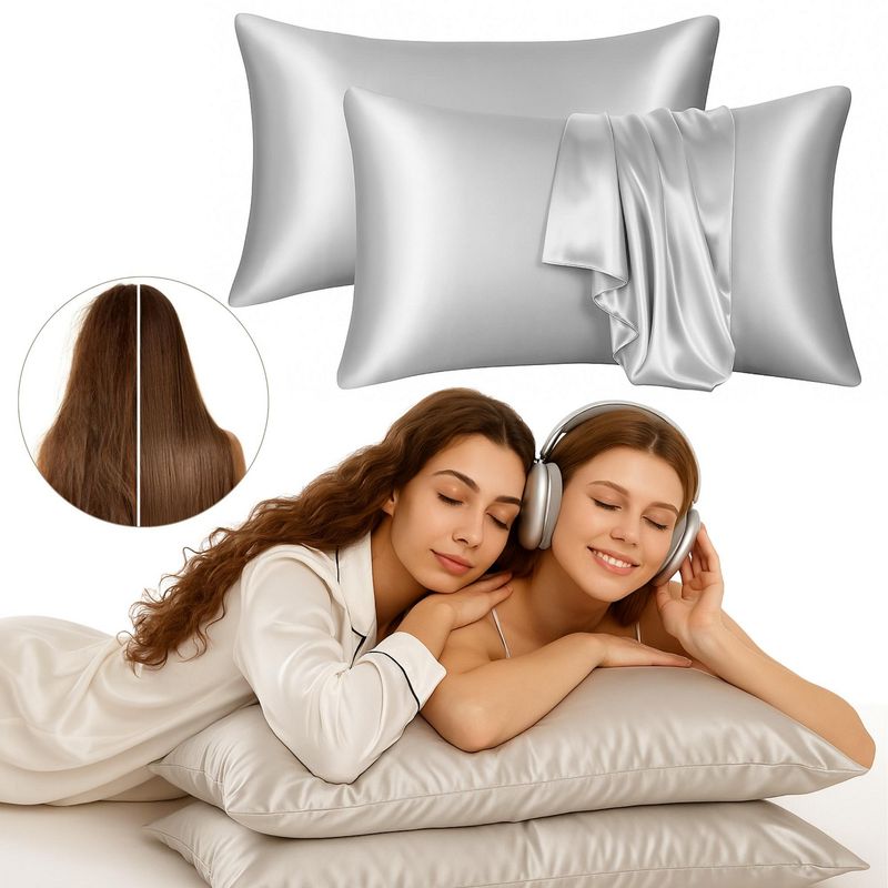 Anti Frizz Funda Almohada Negra Funda De Satén ANTI FRIZZ Tan