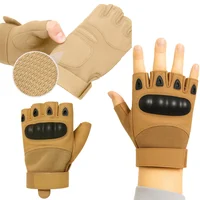 Guantes Cortos para Moto Protección Nudillos Beige Talla L