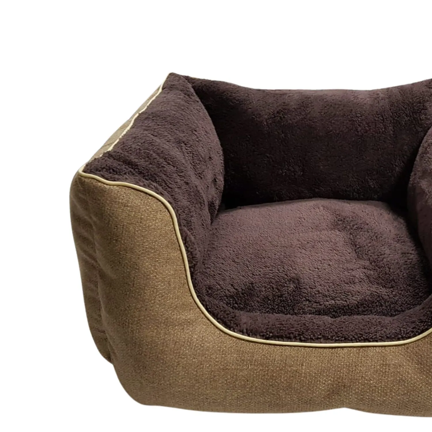 Cama para Perros Square 60x60x30cm Mediana Café Border 3